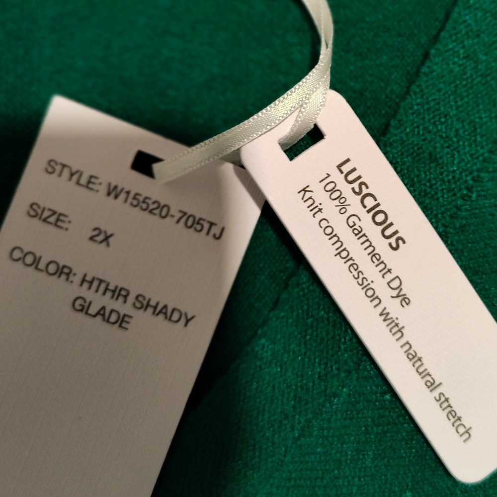 Vila Milano Green V-Neck Dolman Sleeve Button Back Knit Sweater 2X W15520-705TJ - Picture 4 of 5